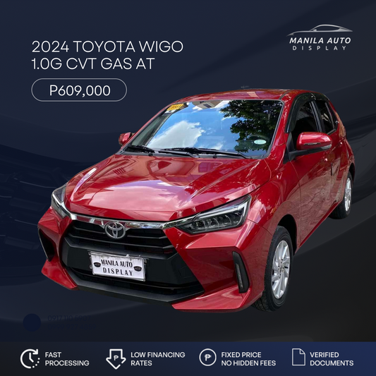 2024 TOYOTA WIGO 1.0 G CVT GAS AUTOMATIC TRANSMISSION (5T KMS)