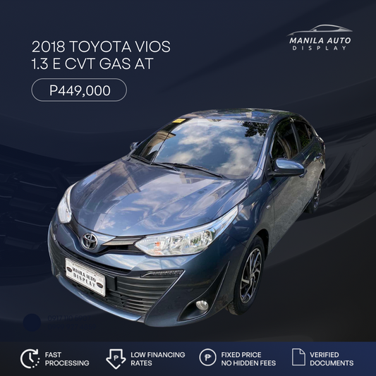 2018 TOYOTA VIOS 1.3L E GAS AUTOMATIC TRANSMISSION