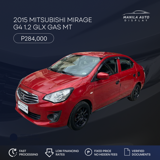 2015 MITSUBISHI MIRAGE G4 GLX 1.2 GAS MANUAL TRANSMISSION