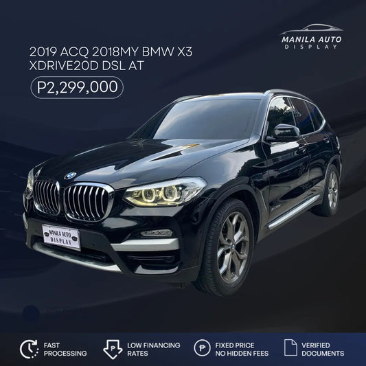 2019 ACQ 2018MY BMW X3 XDRIVE20D DIESEL AUTOMATIC TRANSMISSION (ACQUIRED)