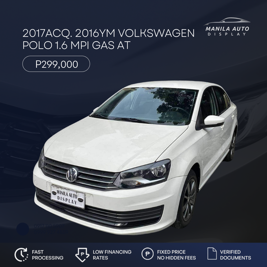 2017ACQ 2016YM VOLKSWAGEN POLO 1.6L MPI GAS AUTOMATIC TRANSMISSION