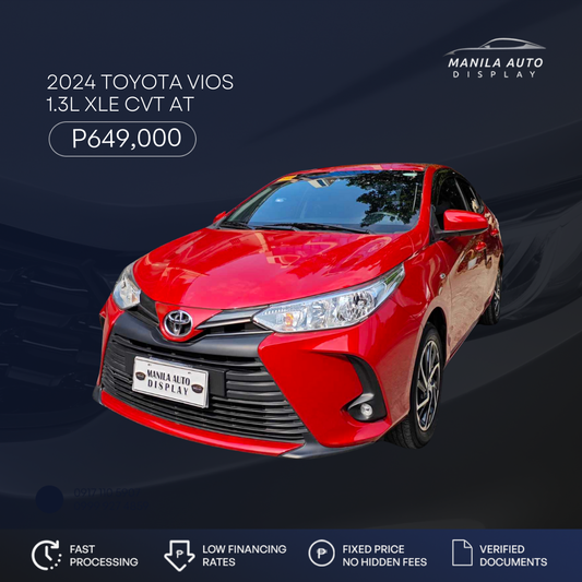 2024 TOYOTA VIOS 1.3 XLE CVT GAS AUTOMATIC TRANSMISSION