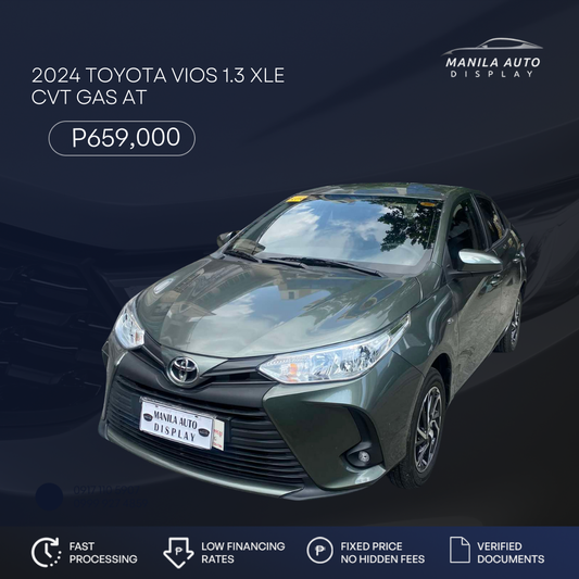 2024 TOYOTA VIOS 1.3 XLE CVT GAS AUTOMATIC TRANSMISSION