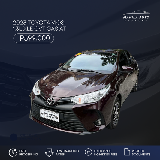 2023 TOYOTA VIOS 1.3 XLE CVT GAS AUTOMATIC TRANSMISSION