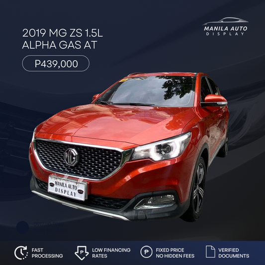 2019 MG ZS ALPHA 1.5L GAS AUTOMATIC TRANSMISSION